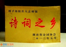 热烈祝贺大忠桥镇被授予"湖南省诗词之乡"称号